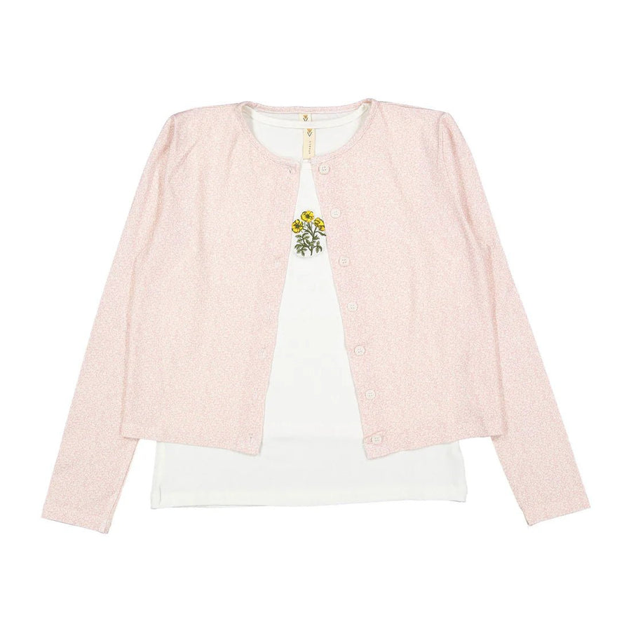 Pink Tiny Bud Cardigan + Tank Set - Posh New York