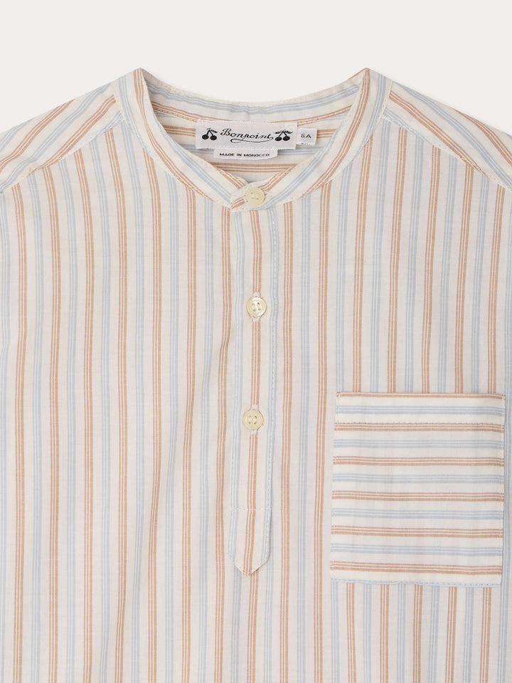 Pinstriped Collar Shirt - Rayrues Ciel 210 - Posh New York