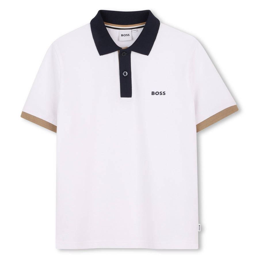 Piqu Shirt Boss Logo - 10P White - Posh New York