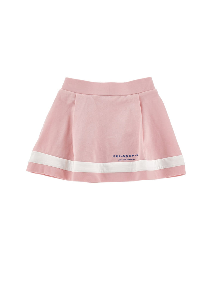 Pique Skirt With Small Logo - 0090 Pink - Posh New York