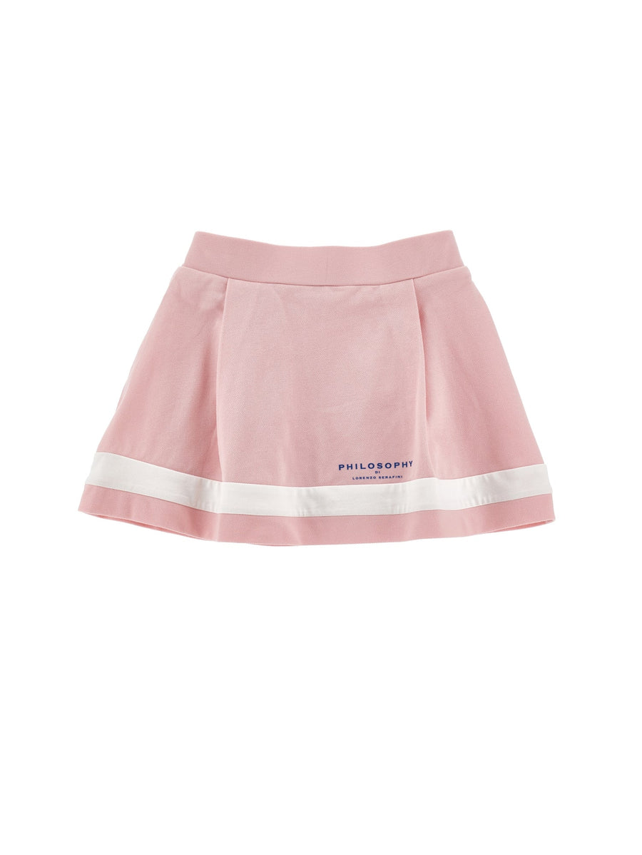 Pique Skirt With Small Logo - 0090 Pink - Posh New York