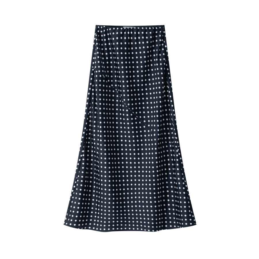 Polka Dot Slip Skirt - Navy - Posh New York