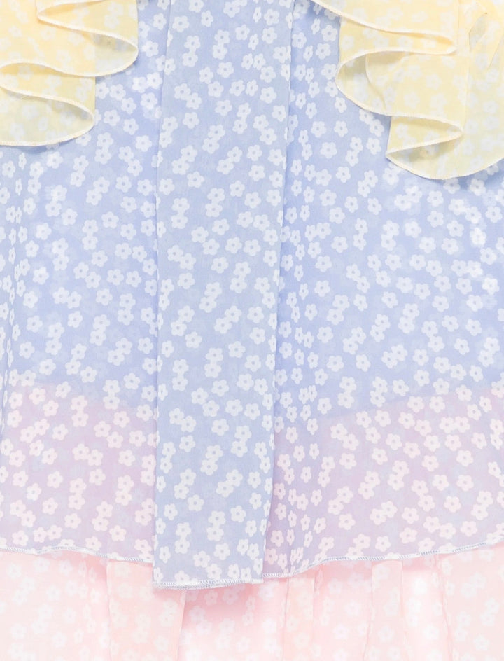 Slvls Floral Chiffon Dress - 99MC Blue - Posh New York