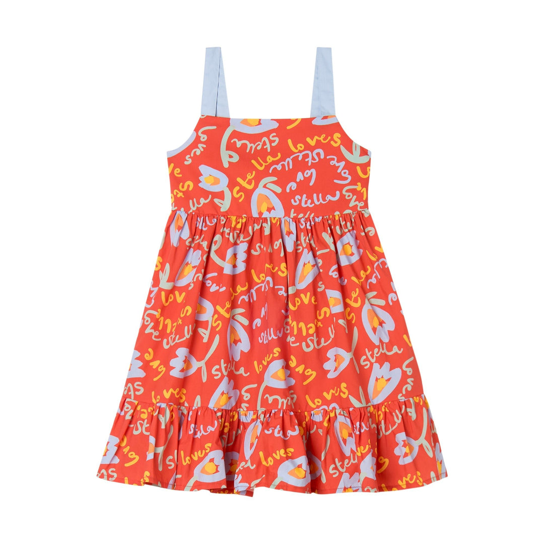 Strappy Tulip Stella Dress - Orange Red - Posh New York