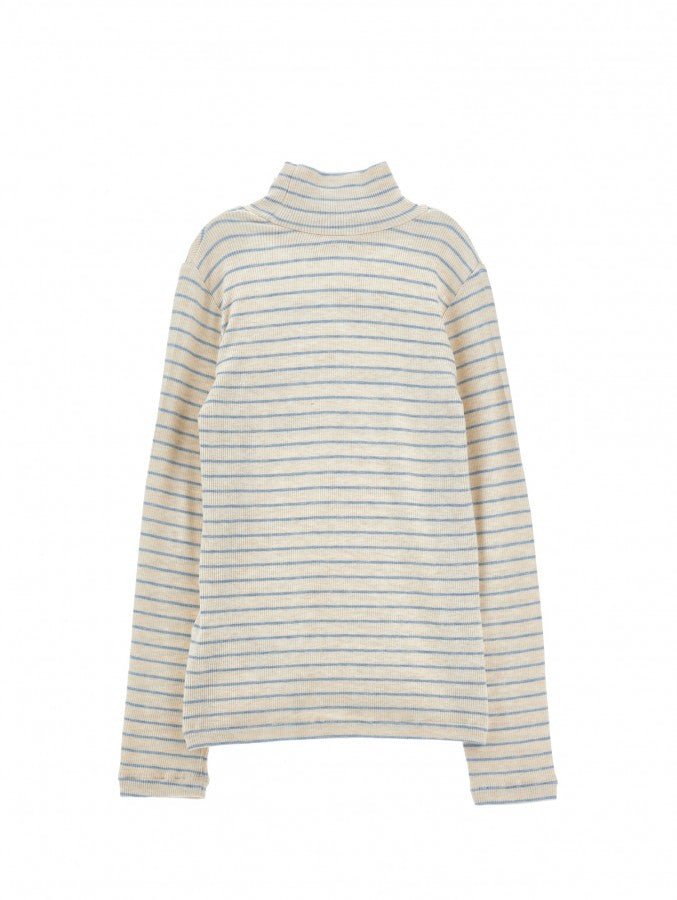 STRIPED TURTLENECK WITH LOGO - Posh New York