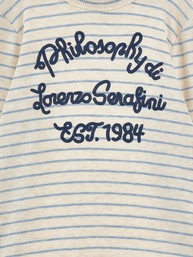STRIPED TURTLENECK WITH LOGO - Posh New York