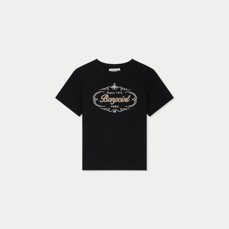 T-Shirt With Bonpoint Logo - Faux Noir 199A - Posh New York