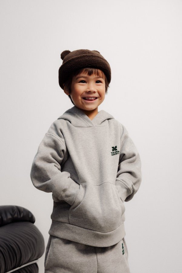 TNS Logo Hoodie Mid Grey Melange - Posh New York