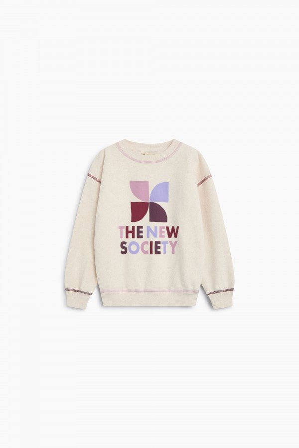 TNS Logo Sweatshirt Whisper White Melange Multicolor - Posh New York