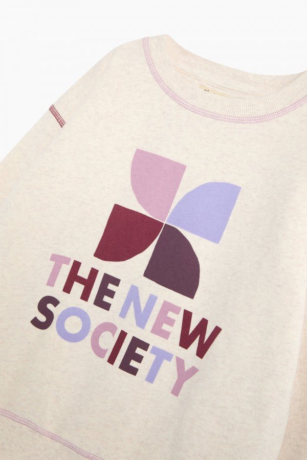 TNS Logo Sweatshirt Whisper White Melange Multicolor - Posh New York