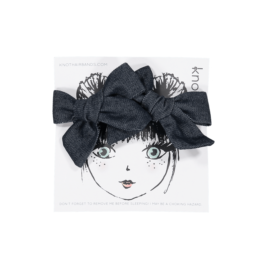 Vintage Denim Bow Set - Dark Wash - Posh New York