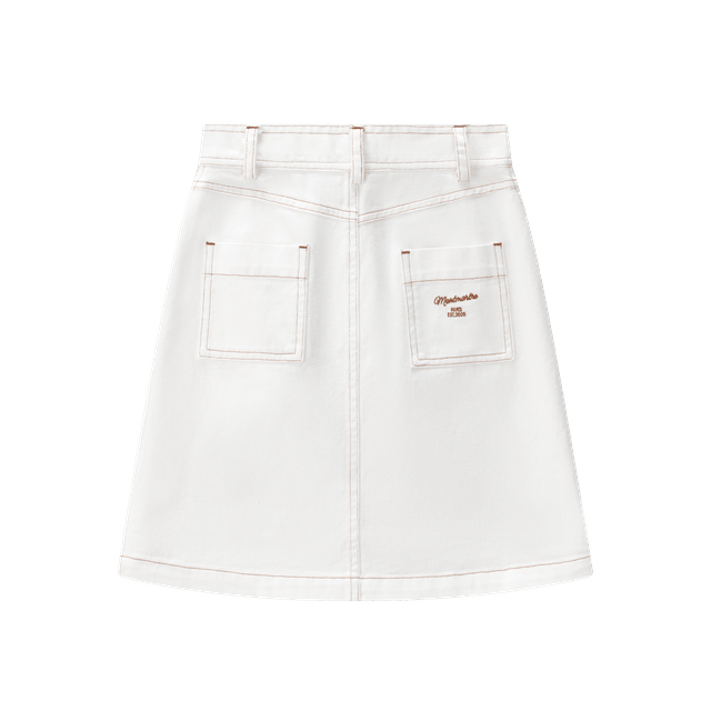 White Denim Skirt - White - Posh New York