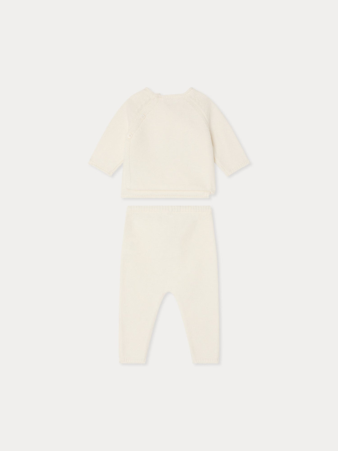 White Knit 2 Piece Set With Flowers - Rose 920 - Posh New York