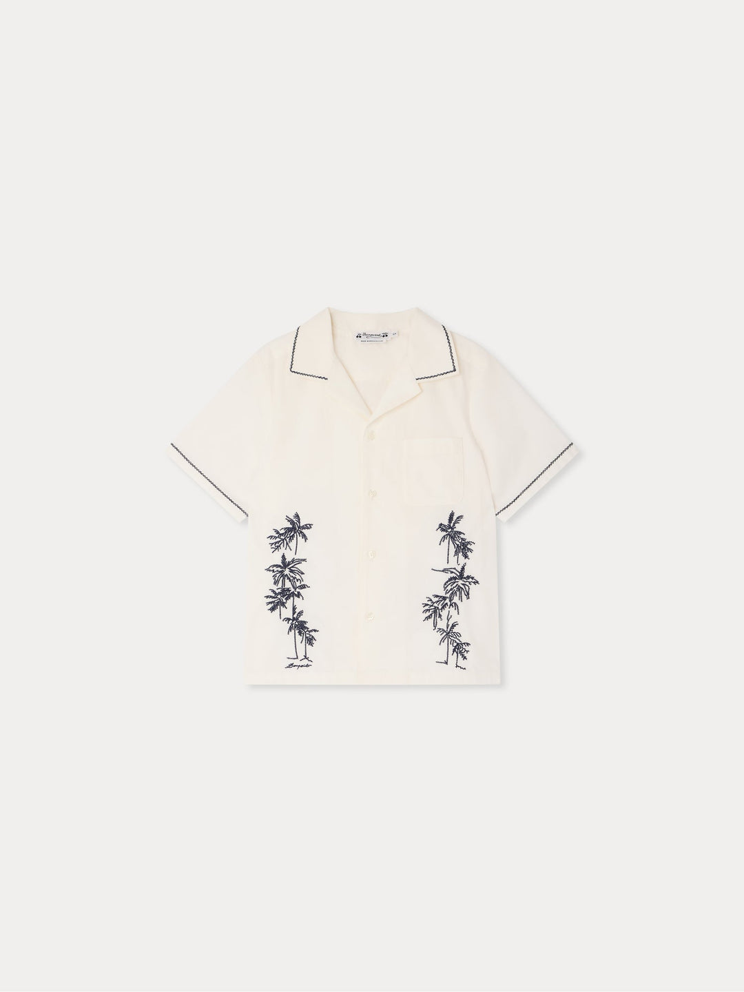 White linen Embriodered Shirt - Upb Blanc Lait 102 - Posh New York