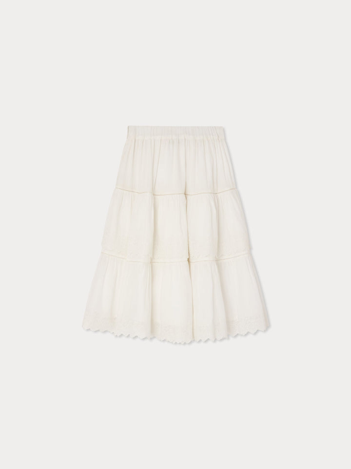 White Ruffle Skirt - Upb Blanc Lait 102 - Posh New York