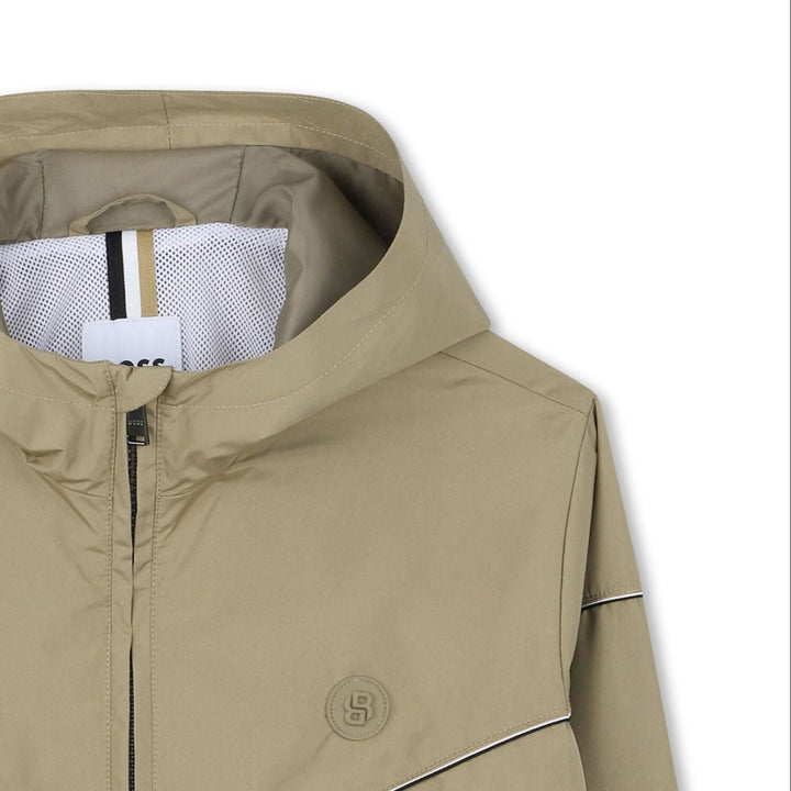 Windbreaker With Pongee Hood - 295 Dark Stone - Posh New York