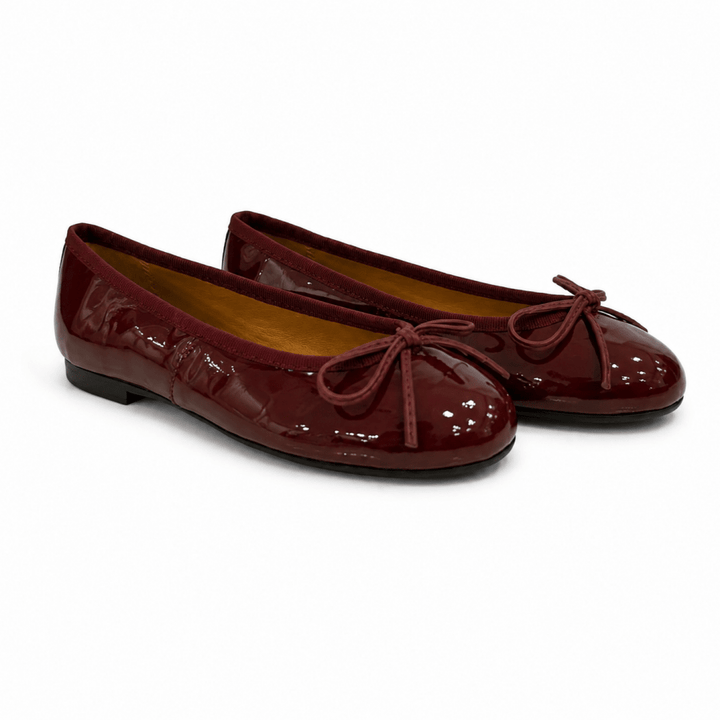 WINE PATENT BALLET FLAT - Posh New York