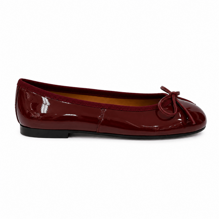 WINE PATENT BALLET FLAT - Posh New York